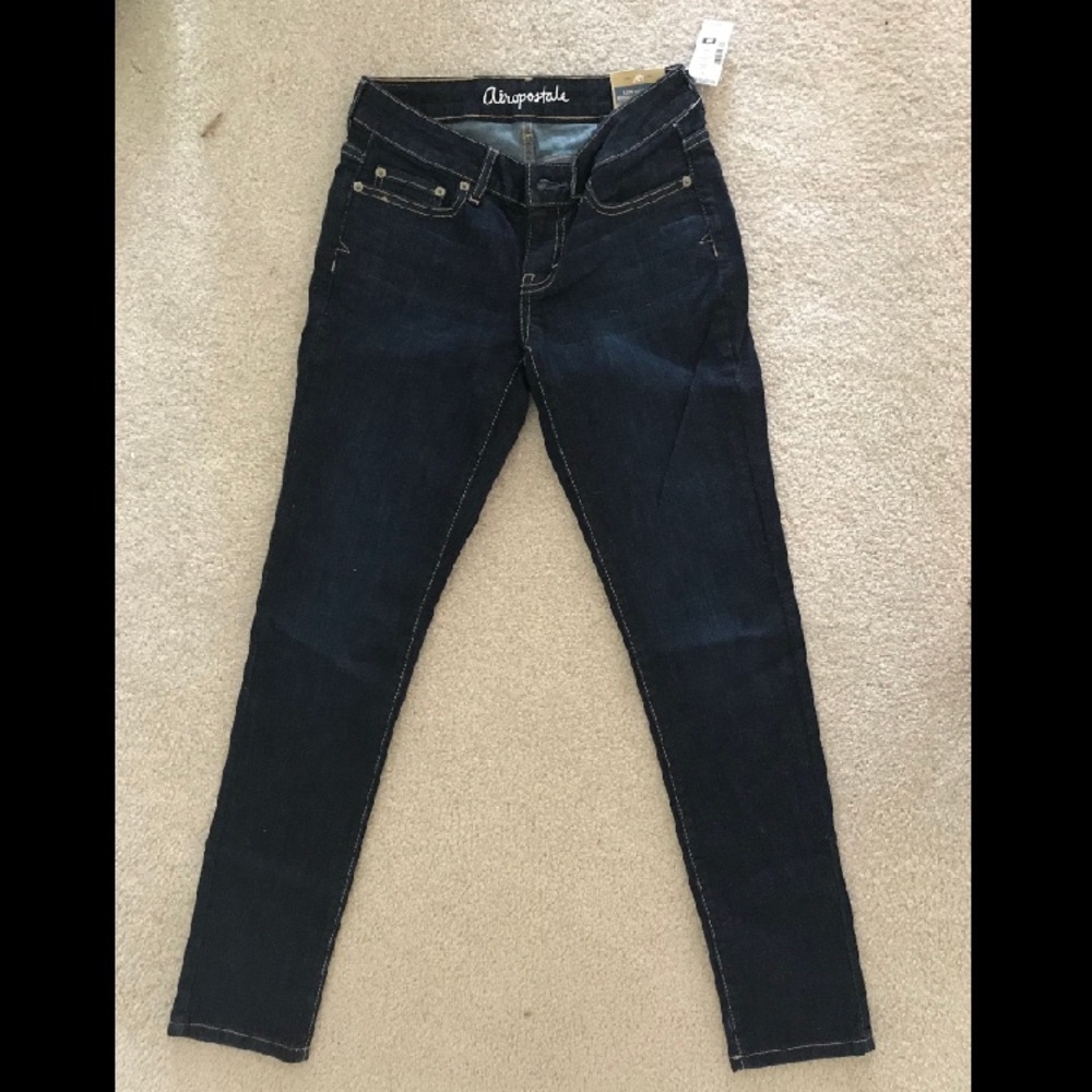 Aeropostale dark wash low rise skinny jeans